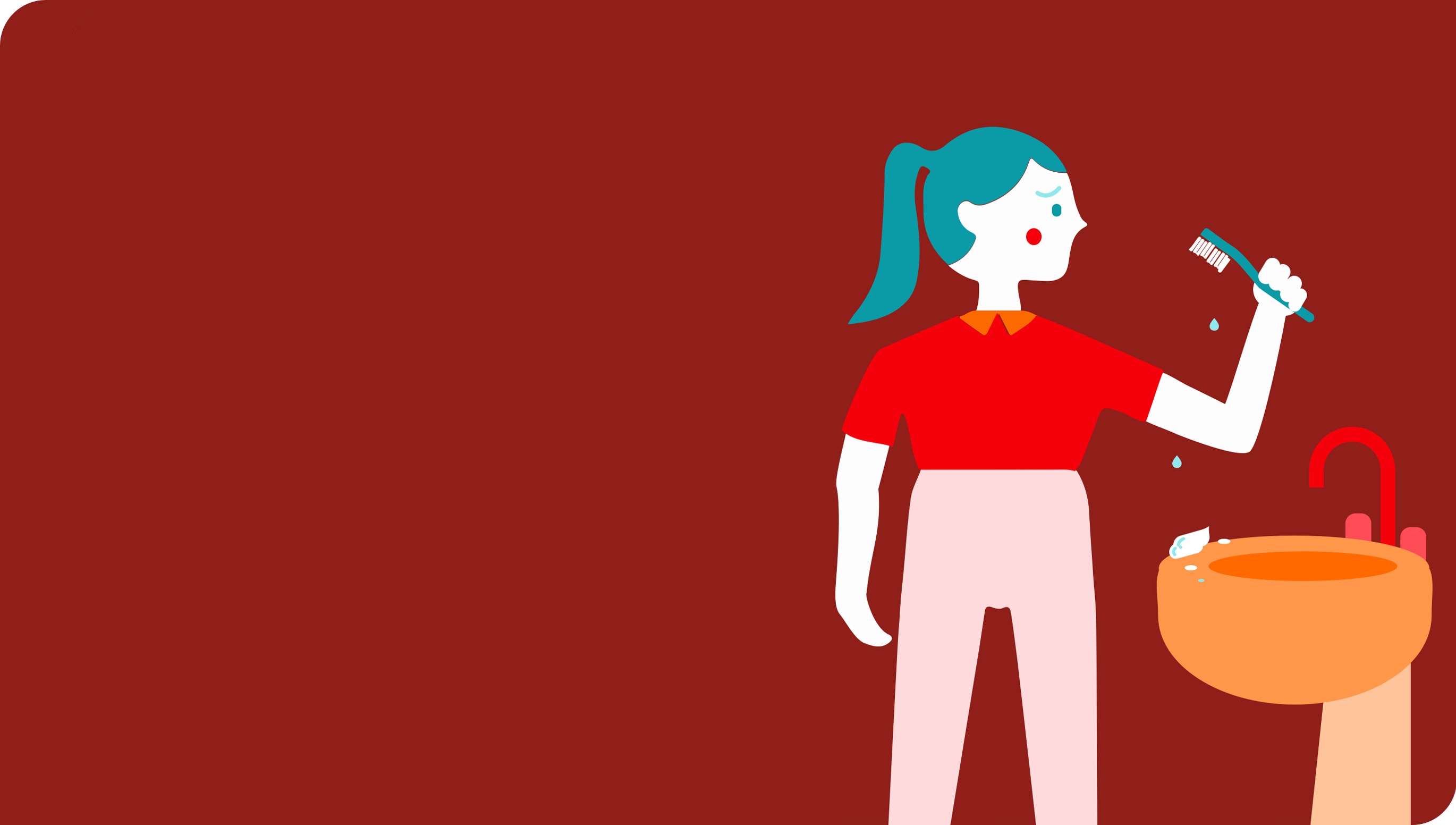 Donna che si lava i denti